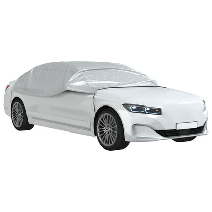 Mezza Copertura Auto con Ganci Argento M PEVA | homemem39