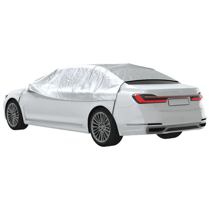 Mezza Copertura Auto con Ganci Argento XL PEVA | homemem39