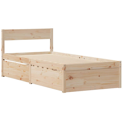 Letto senza Materasso 90x200 cm in Legno Massello di Pino | homemem39
