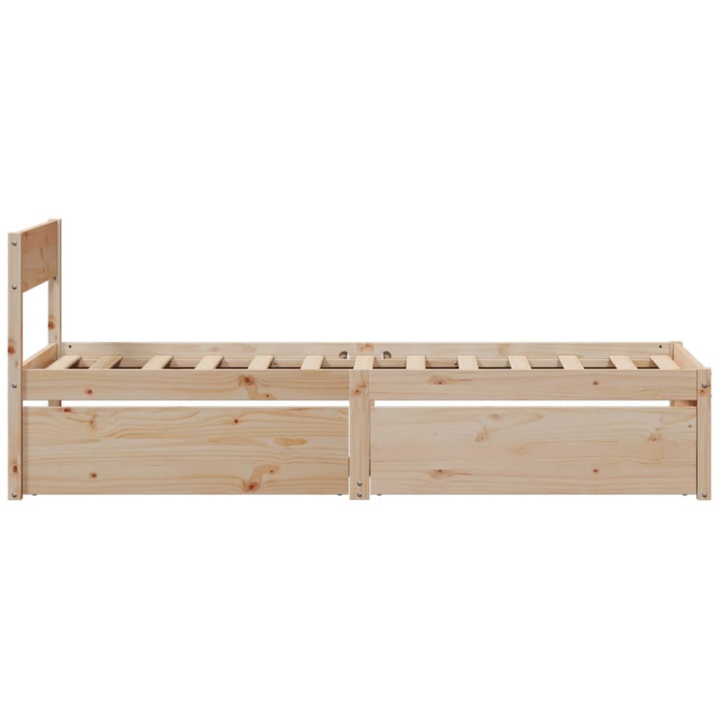 Letto senza Materasso 90x200 cm in Legno Massello di Pino - homemem39