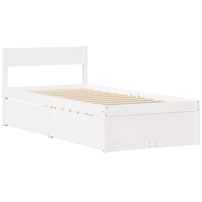 Letto senza Materasso Bianco 90x200 cm Legno Massello di Pino | homemem39