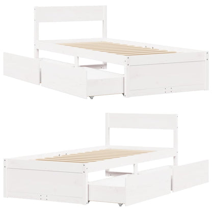 Letto senza Materasso Bianco 90x200 cm Legno Massello di Pino - homemem39