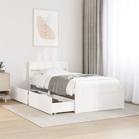 Letto senza Materasso Bianco 90x200 cm Legno Massello di Pino - homemem39