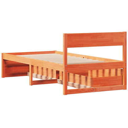 Letto senza Materasso Marrone Cera 90x200 cm Legno di Pino | homemem39