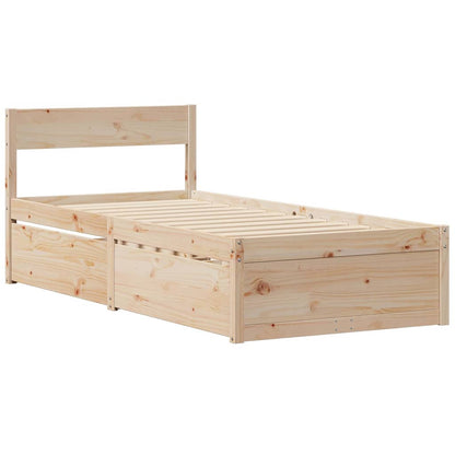 Letto senza Materasso 90x190 cm in Legno Massello di Pino | homemem39