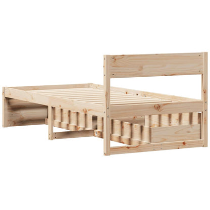Letto senza Materasso 75x190 cm in Legno Massello Pino | homemem39