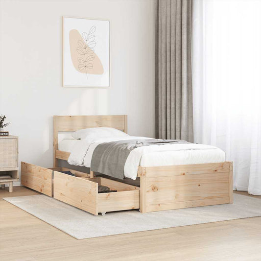 Letto senza Materasso 75x190 cm in Legno Massello Pino | homemem39