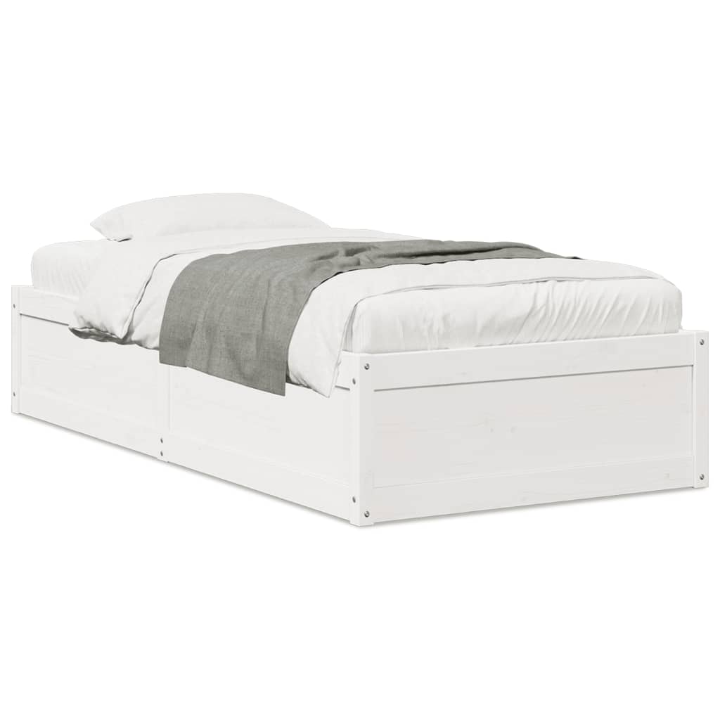 Letto senza Materasso Bianco 90x200 cm Legno Massello di Pino - homemem39
