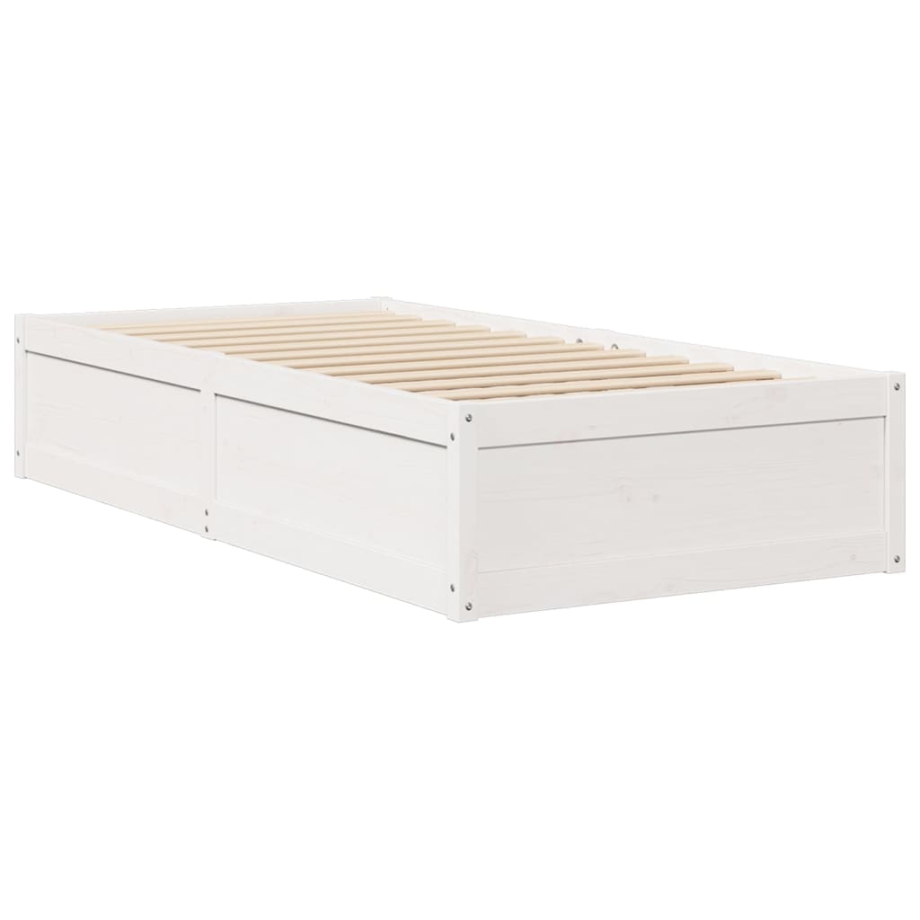 Letto senza Materasso Bianco 90x200 cm Legno Massello di Pino - homemem39