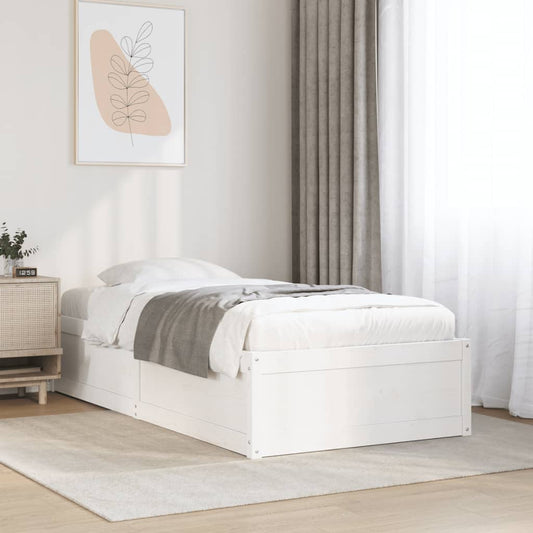 Letto senza Materasso Bianco 90x200 cm Legno Massello di Pino - homemem39