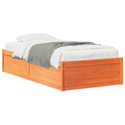 Letto senza Materasso Marrone Cera 90x200 cm Legno di Pino | homemem39