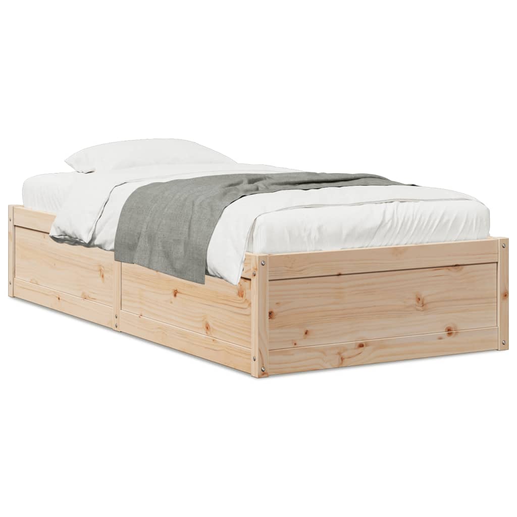Letto senza Materasso 75x190 cm in Legno Massello Pino - homemem39