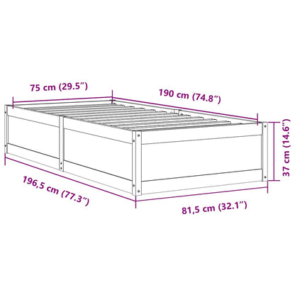 Letto senza Materasso 75x190 cm in Legno Massello Pino | homemem39