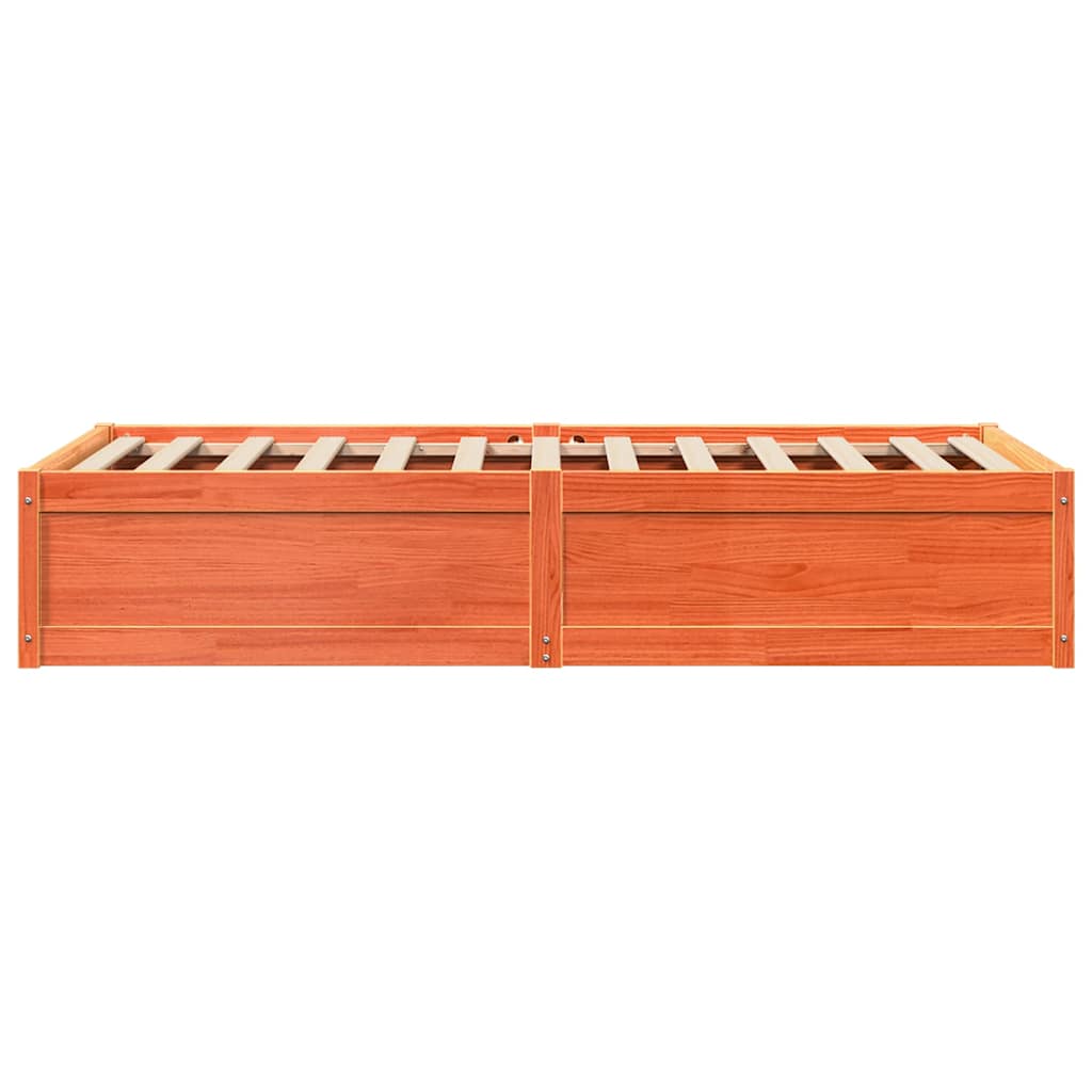 Letto senza Materasso Marrone Cera 75x190 cm in Legno di Pino | homemem39