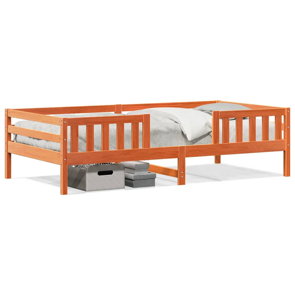 Letto senza Materasso Marrone Cera 100x200 cm in Legno di Pino | homemem39