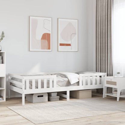Letto senza Materasso Bianco 90x200 cm Legno Massello di Pino - homemem39