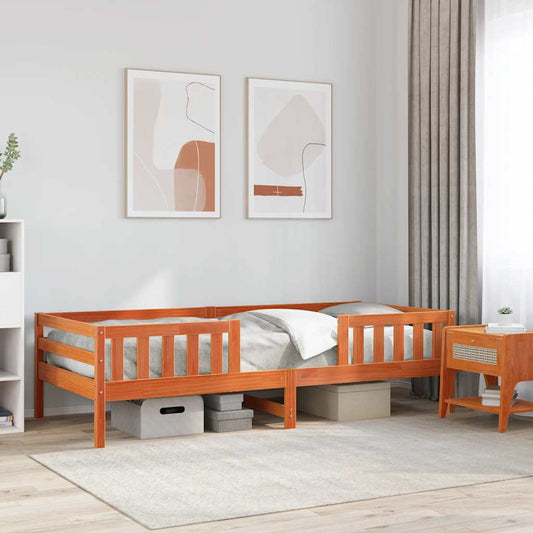 Letto senza Materasso Marrone Cera 80x200 cm Legno di Pino | homemem39