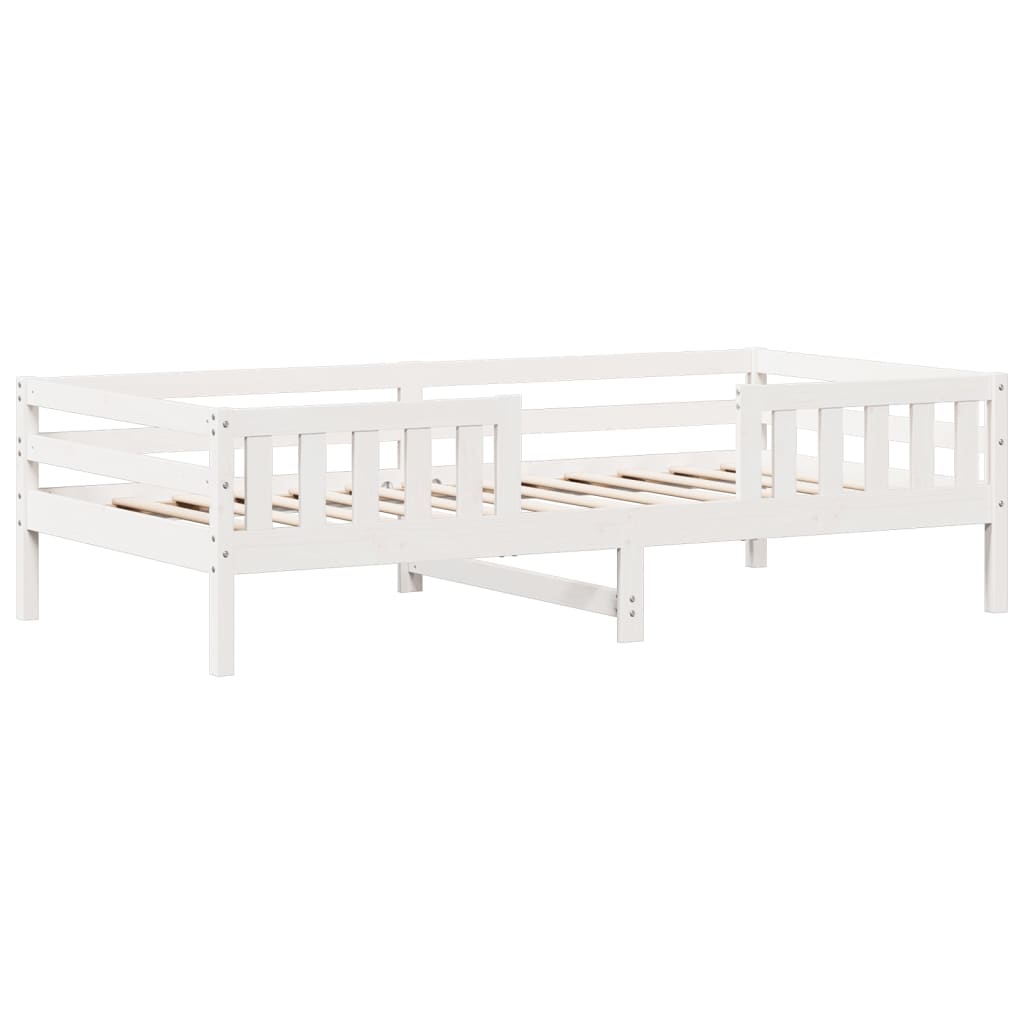 Letto senza Materasso Bianco 90x190 cm in Legno Massello Pino - homemem39