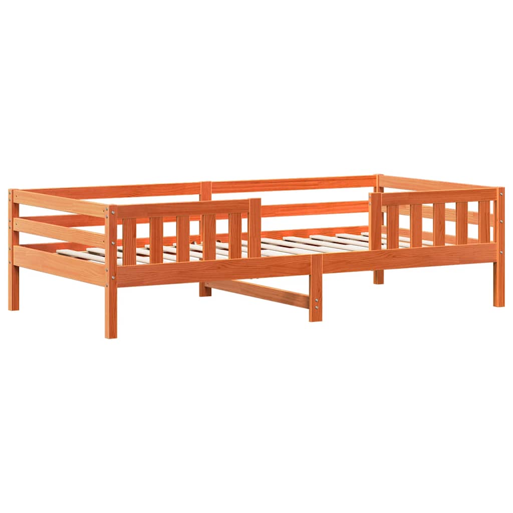 Letto senza Materasso Marrone Cera 90x190 cm in Legno di Pino | homemem39