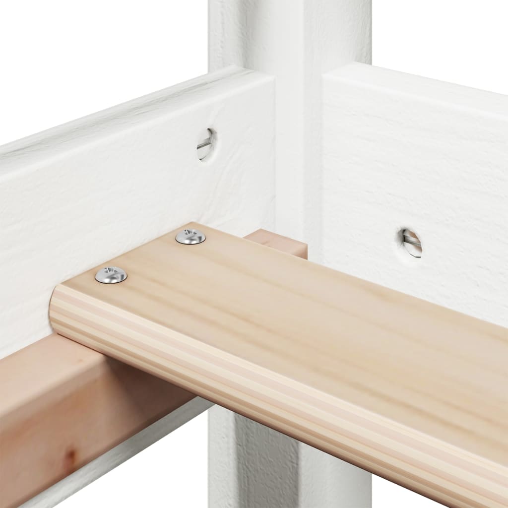 Letto senza Materasso Bianco 75x190 in Legno Massello di Pino - homemem39