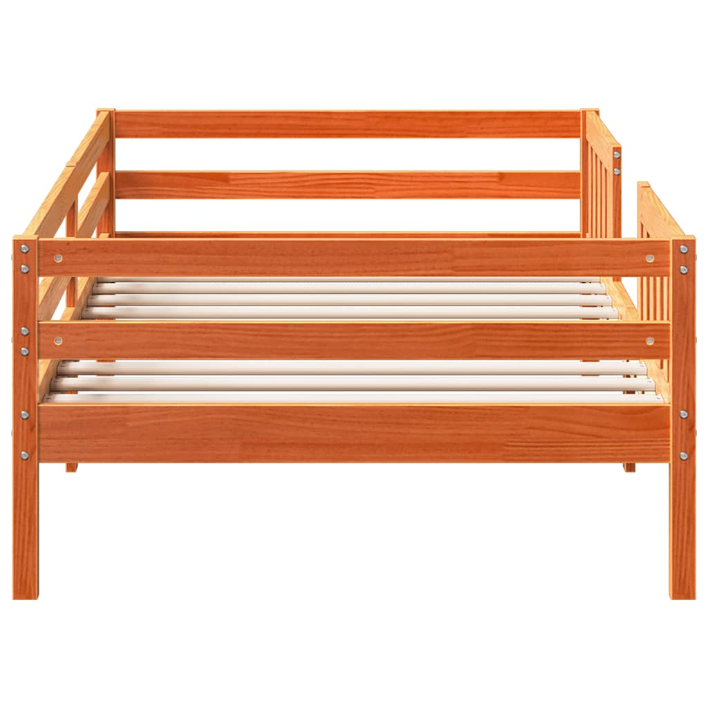Letto senza Materasso Marrone Cera 75x190 cm in Legno di Pino | homemem39