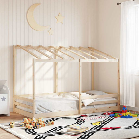 Letto per Bambini con Tetto 100x200 cm Legno Massello di Pino | homemem39