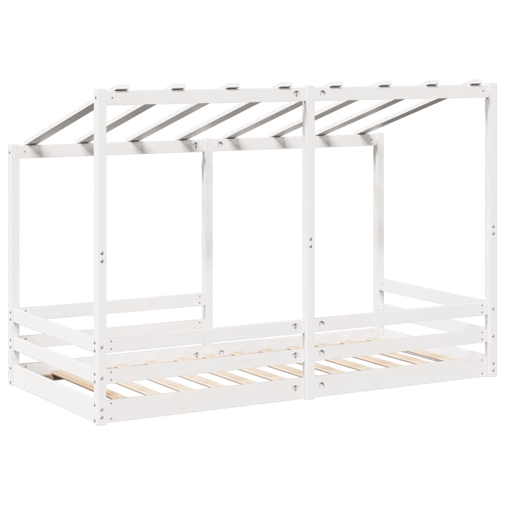 Letto per Bambini con Tetto Bianco 90x200cm Legno Massello Pino | homemem39