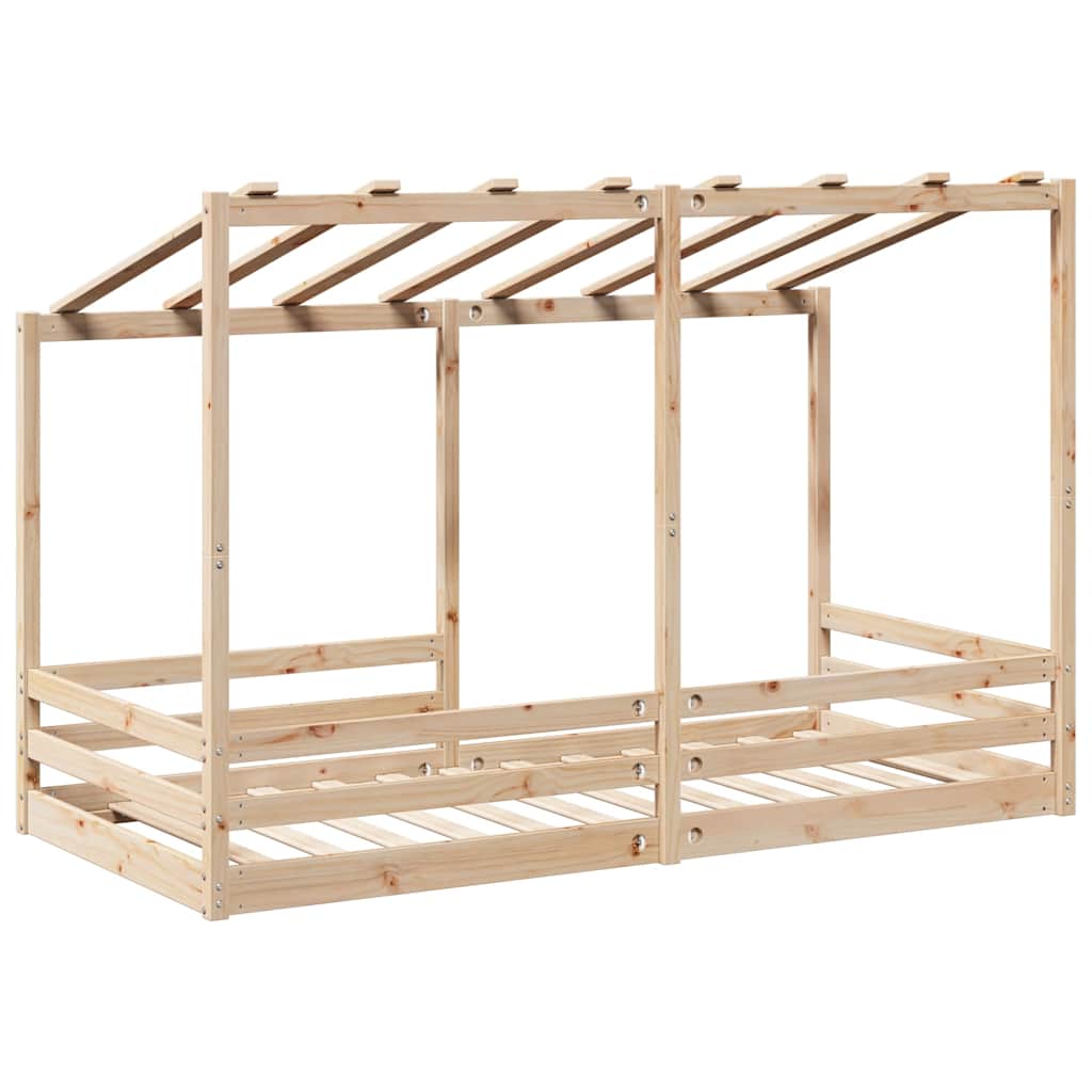 Letto Bambini con Tetto Bianco 80x200 cm Legno Massello di Pino | homemem39