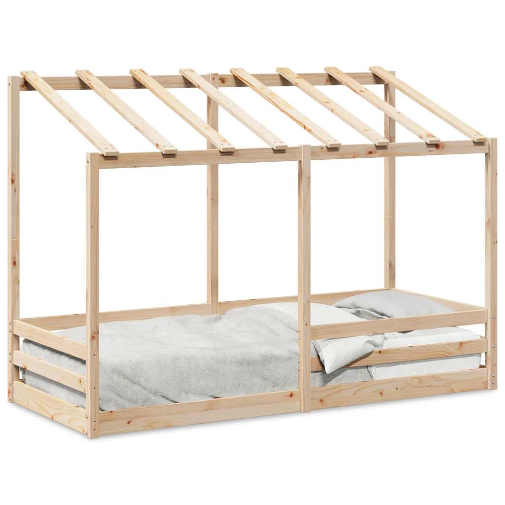 Letto per Bambini con Tetto 90x190 cm in Legno Massello di Pino | homemem39