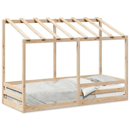 Letto per Bambini con Tetto 90x190 cm in Legno Massello di Pino | homemem39