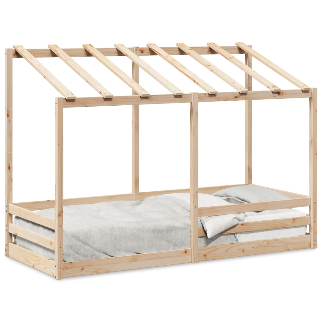 Letto per Bambini con Tetto 90x190 cm in Legno Massello di Pino - homemem39