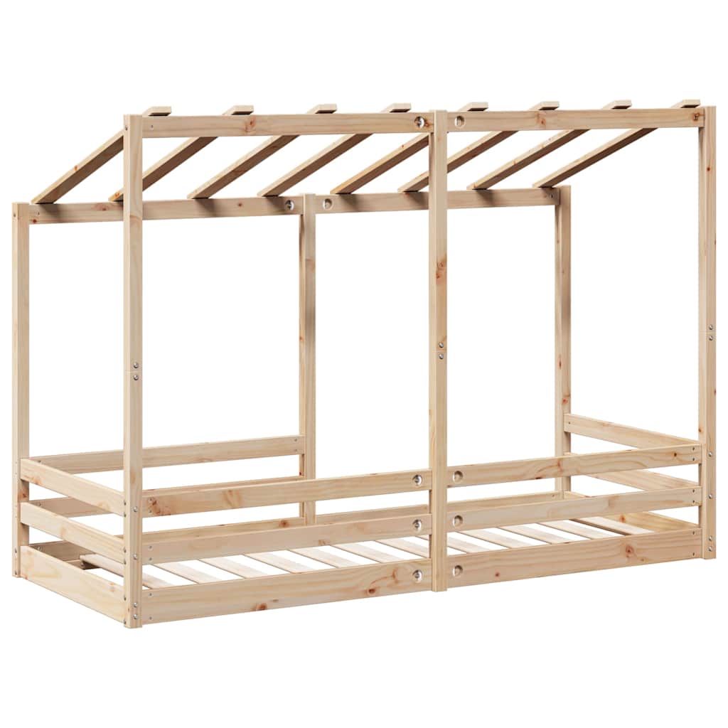 Letto per Bambini con Tetto 90x190 cm in Legno Massello di Pino | homemem39