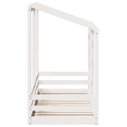 Letto per Bambini con Tetto Bianco 90x190cm Legno Massello Pino - homemem39