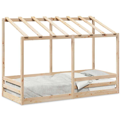 Letto per Bambini con Tetto 75x190 cm in Legno Massello di Pino | homemem39