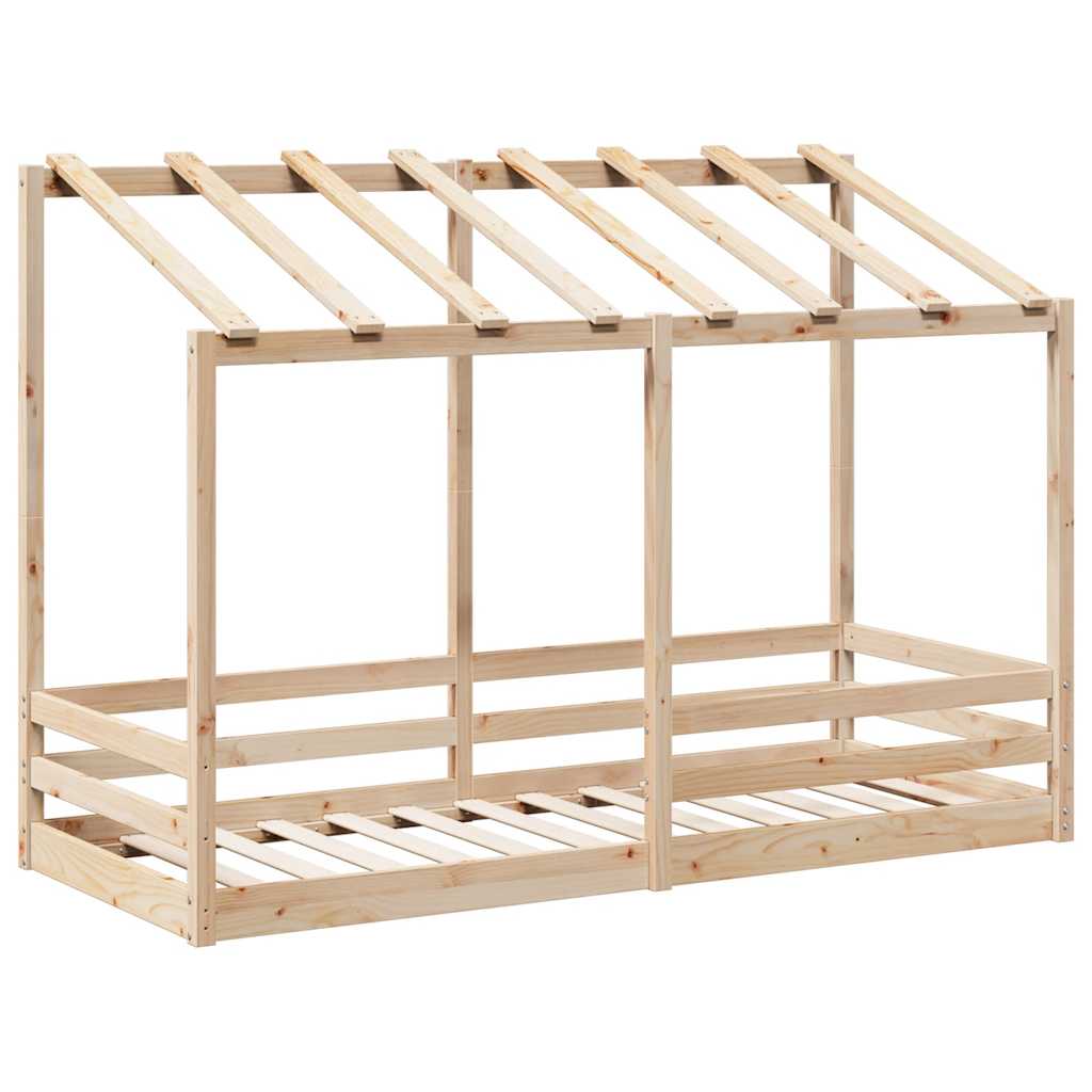 Letto per Bambini con Tetto 75x190 cm in Legno Massello di Pino | homemem39