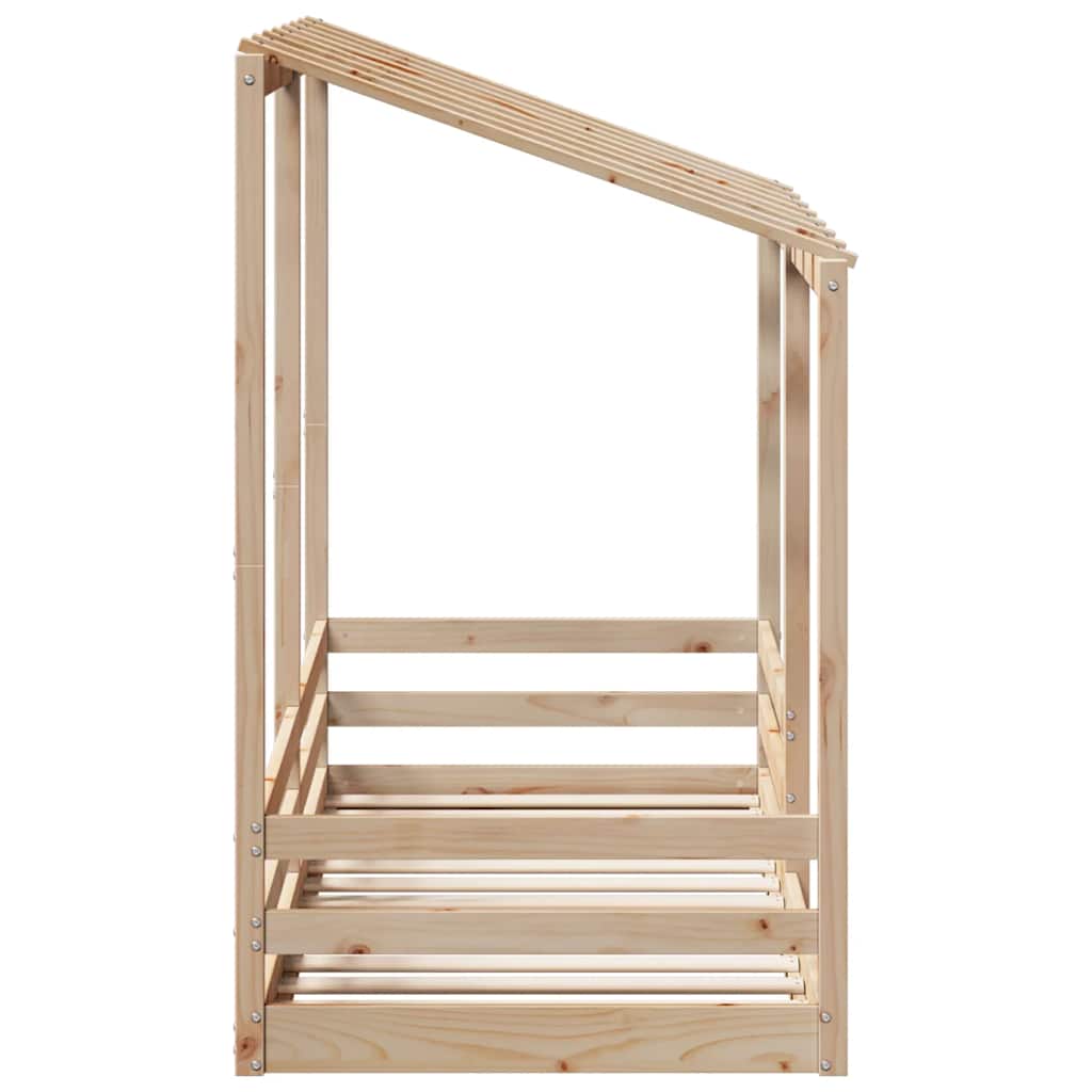 Letto per Bambini con Tetto 75x190 cm in Legno Massello di Pino | homemem39