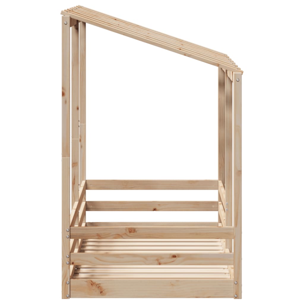 Letto per Bambini con Tetto 80x160 cm in Legno Massello di Pino - homemem39