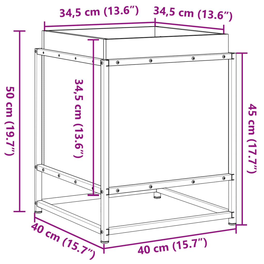 Fioriera da Giardino Bianca 40x40x50 cm Legno Massello di Pino - homemem39