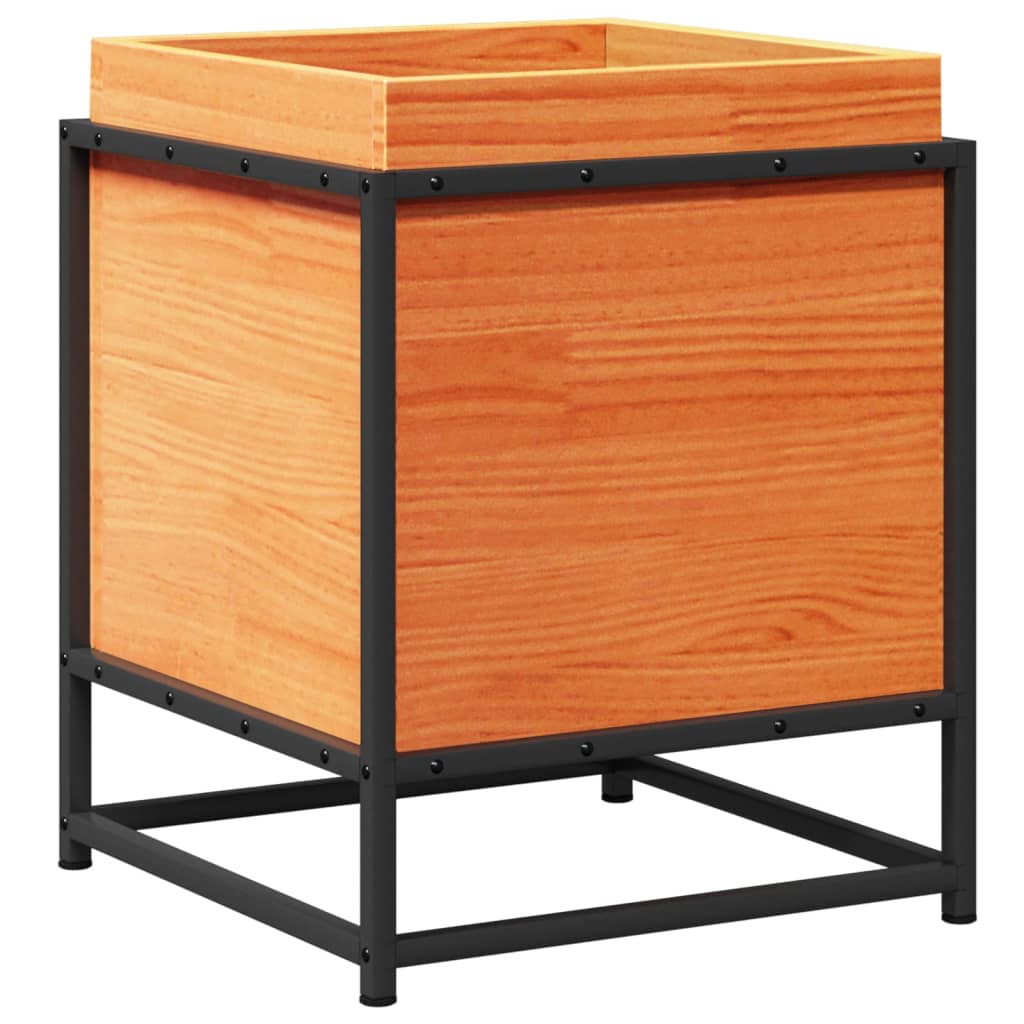 Fioriera Giardino Marrone Cera 40x40x50 cm Legno Massello Pino - homemem39