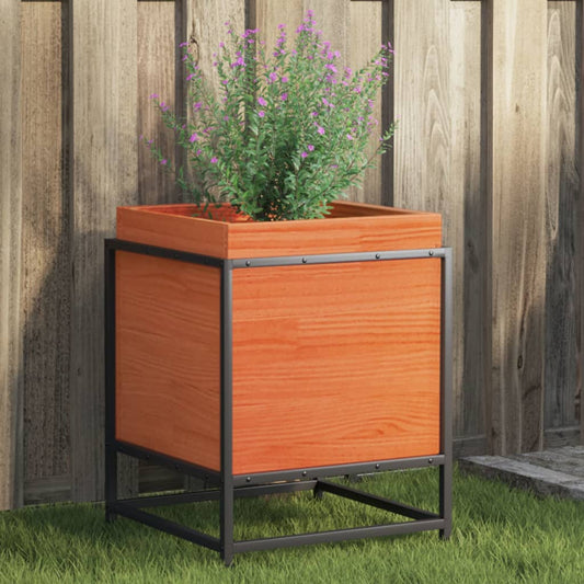 Fioriera Giardino Marrone Cera 40x40x50 cm Legno Massello Pino - homemem39