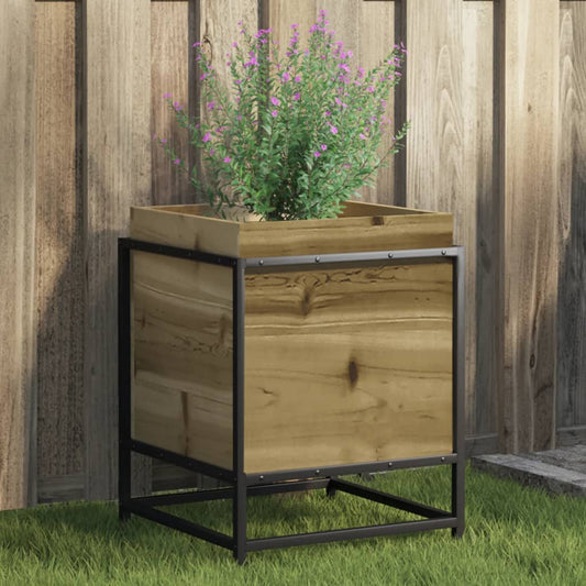 Fioriera da Giardino 40x40x50 cm in Legno di Pino Impregnato - homemem39
