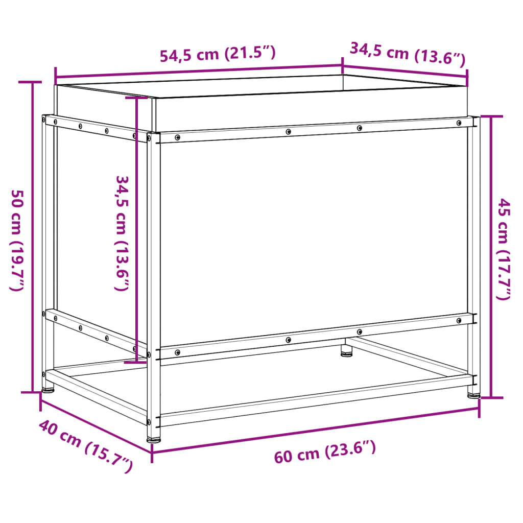 Fioriera da Giardino 60x40x50 cm in Legno Massello Di Douglas - homemem39