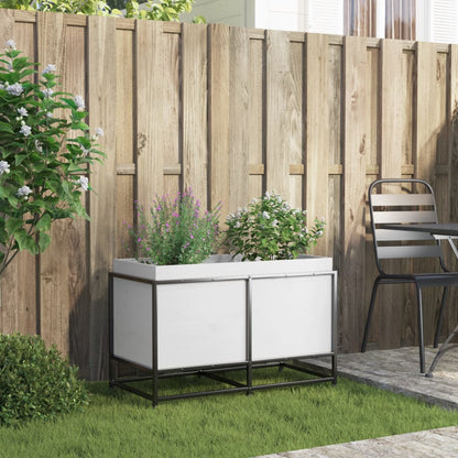 Fioriera da Giardino Bianca 80x40x50 cm Legno Massello di Pino - homemem39