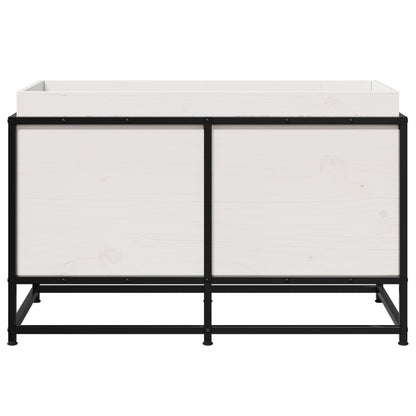 Fioriera da Giardino Bianca 80x40x50 cm Legno Massello di Pino - homemem39