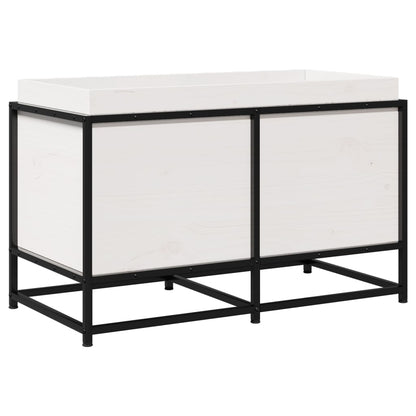 Fioriera da Giardino Bianca 80x40x50 cm Legno Massello di Pino - homemem39