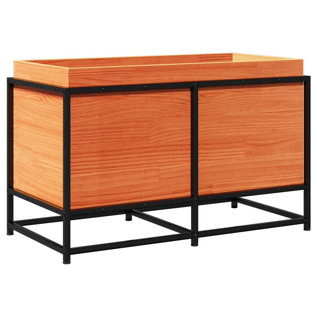 Fioriera Giardino Marrone Cera 80x40x50 cm Legno Massello Pino - homemem39