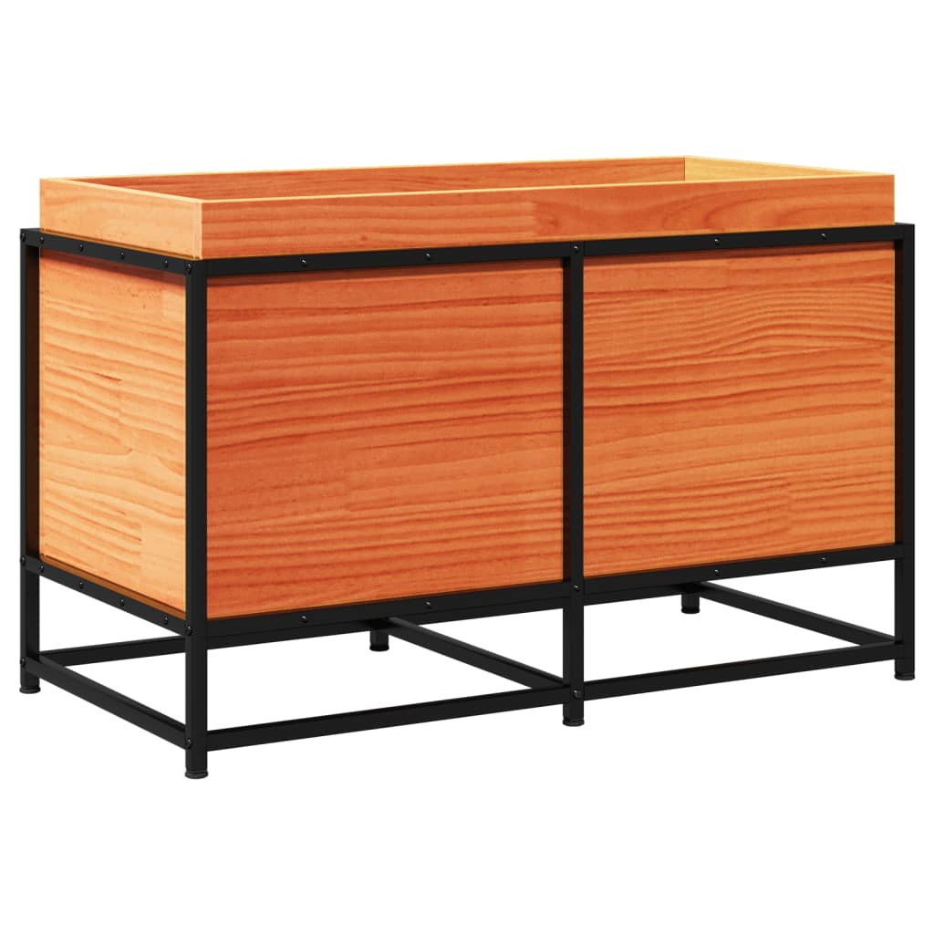 Fioriera Giardino Marrone Cera 80x40x50 cm Legno Massello Pino - homemem39