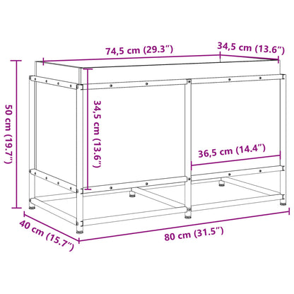 Fioriera da Giardino 80x40x50 cm in Legno di Pino Impregnato - homemem39