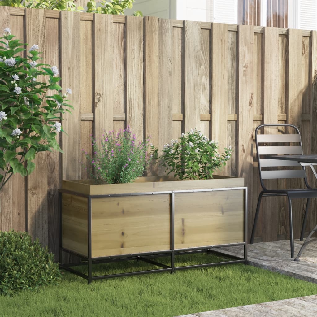 Fioriera da Giardino 100x40x50 cm in Legno di Pino Impregnato - homemem39