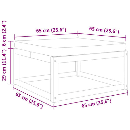 Poggiapiedi Giardino con Cuscino 65x65x29 Legno Massello Acacia | homemem39